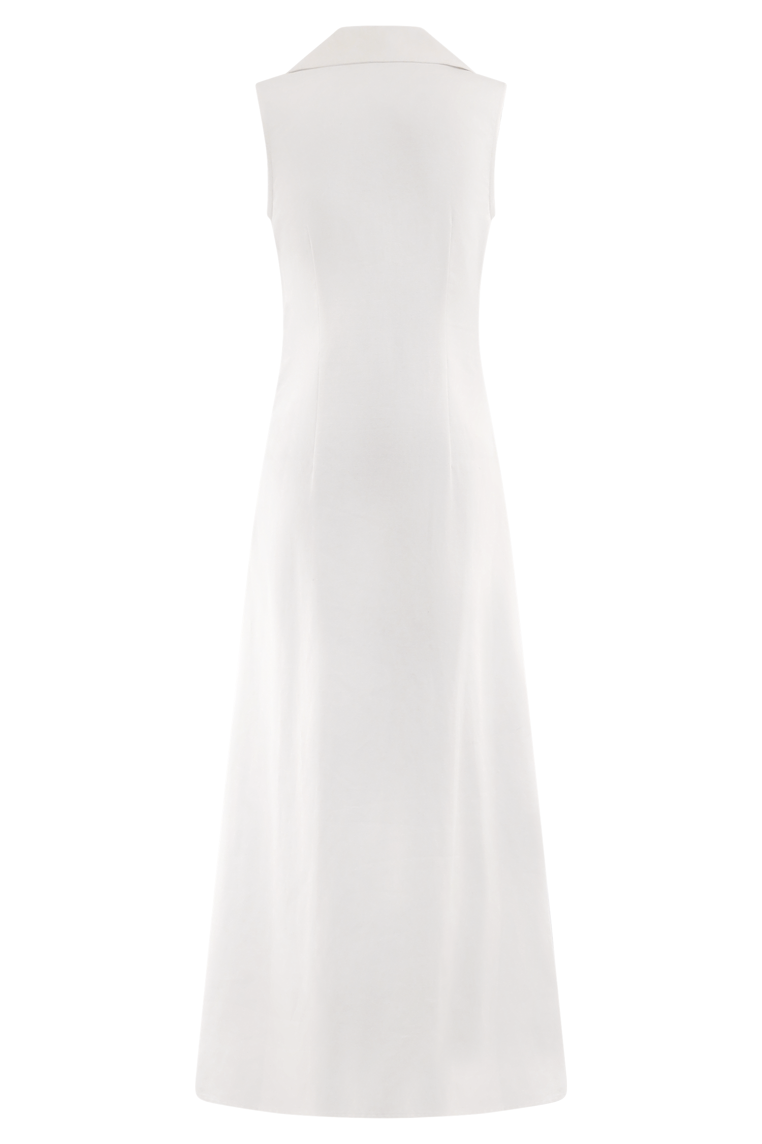 Dante Ruched Linen Midi Dress - White