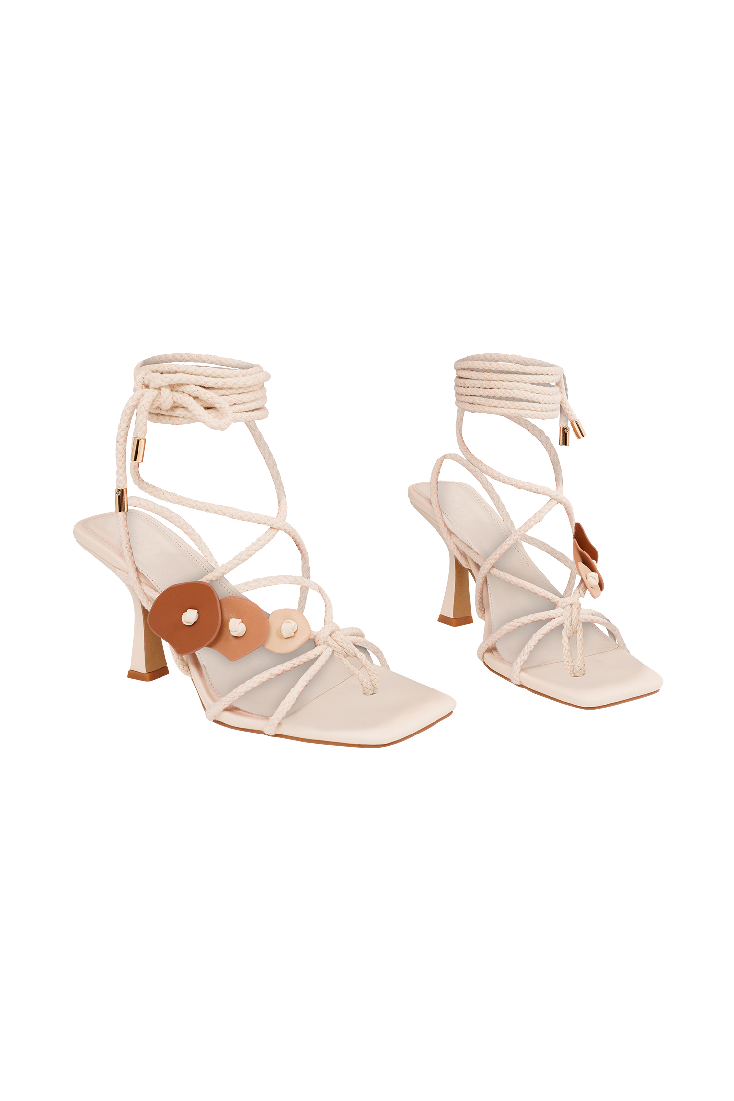 Ezekiel Strappy Sandal Heel - Ivory