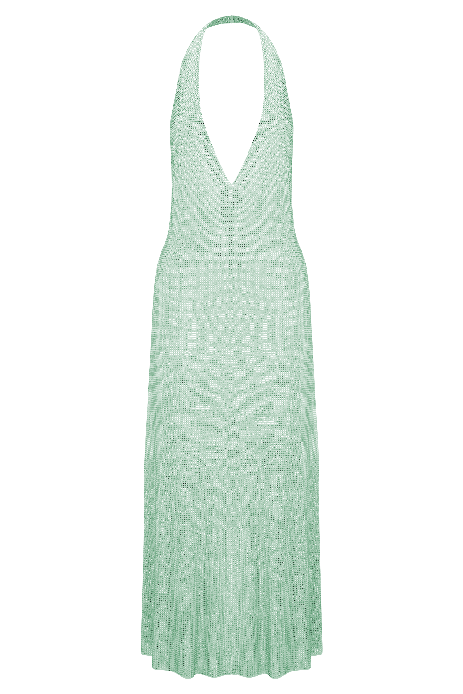 Genie Diamante Halter Midi Dress - Mint