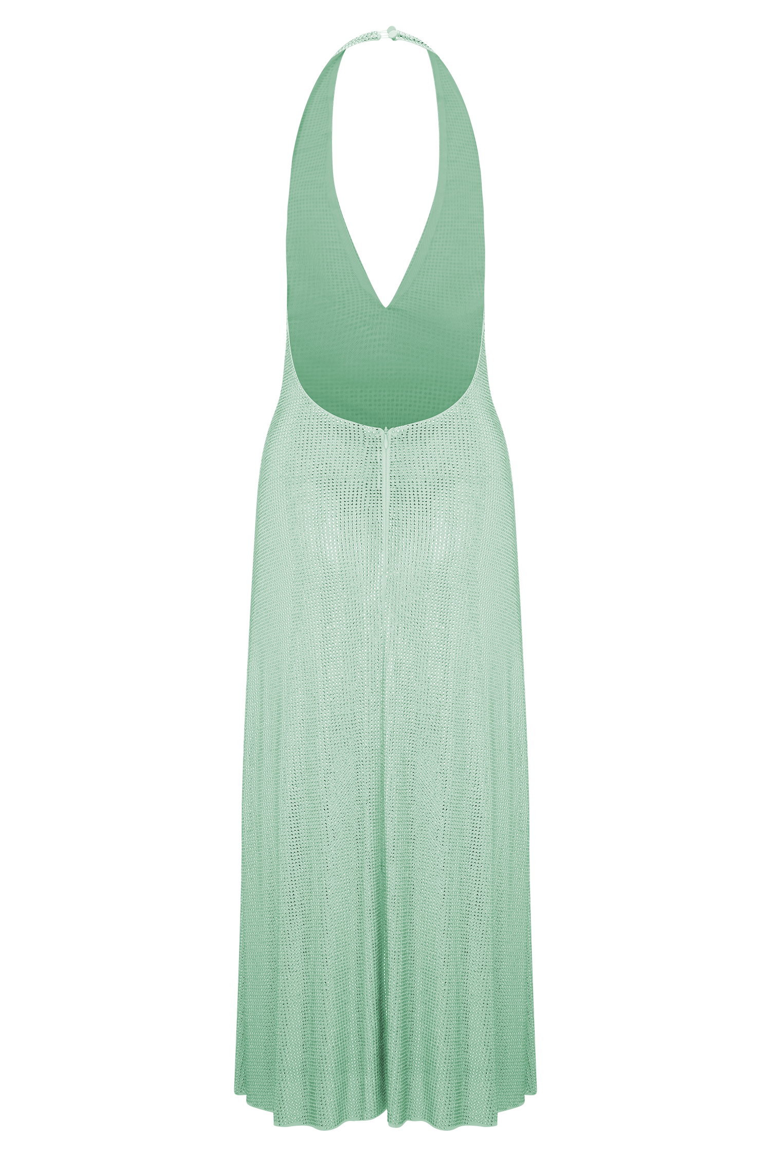 Genie Diamante Halter Midi Dress - Mint