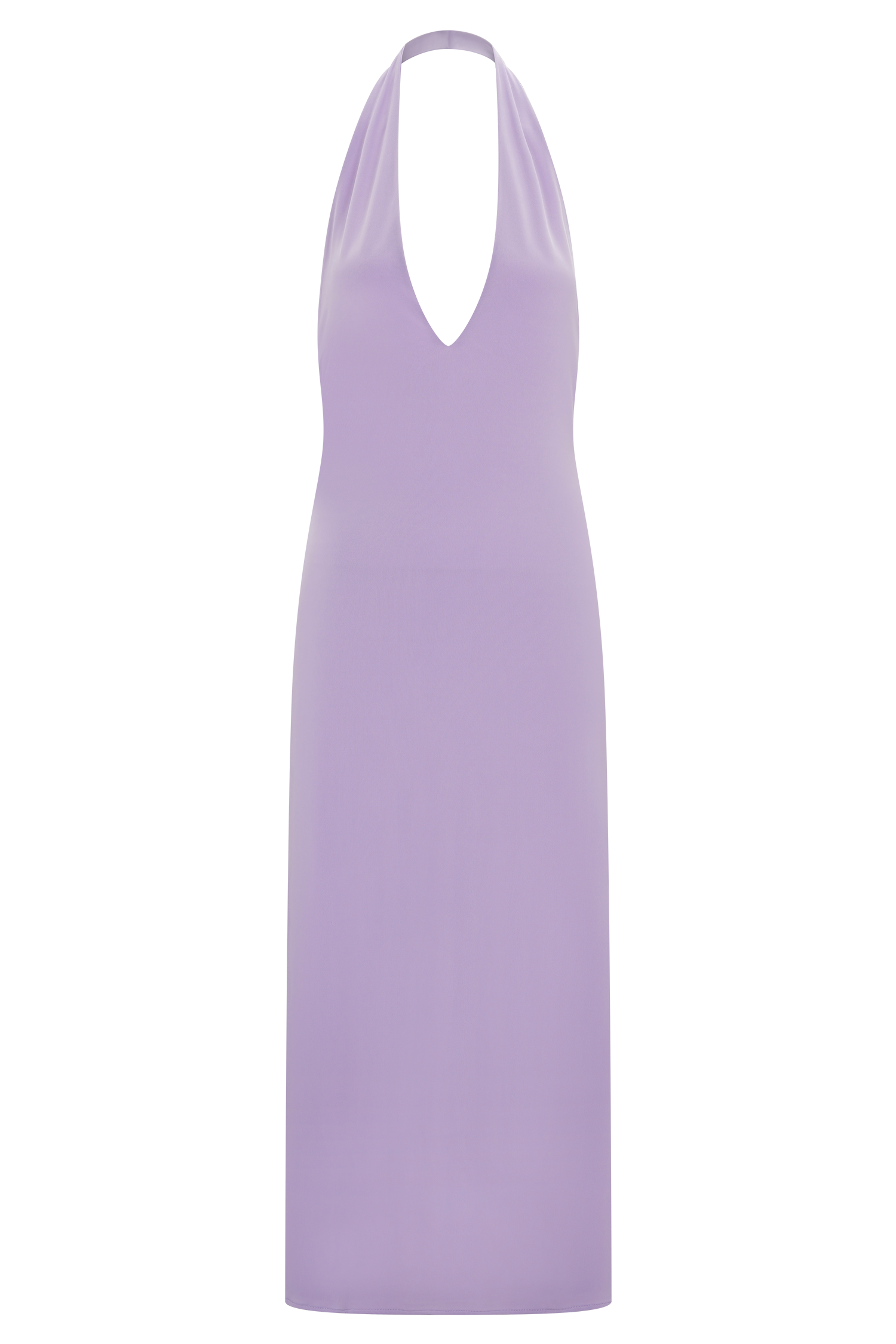 Genie Slinky Halter Midi Dress - Lilac