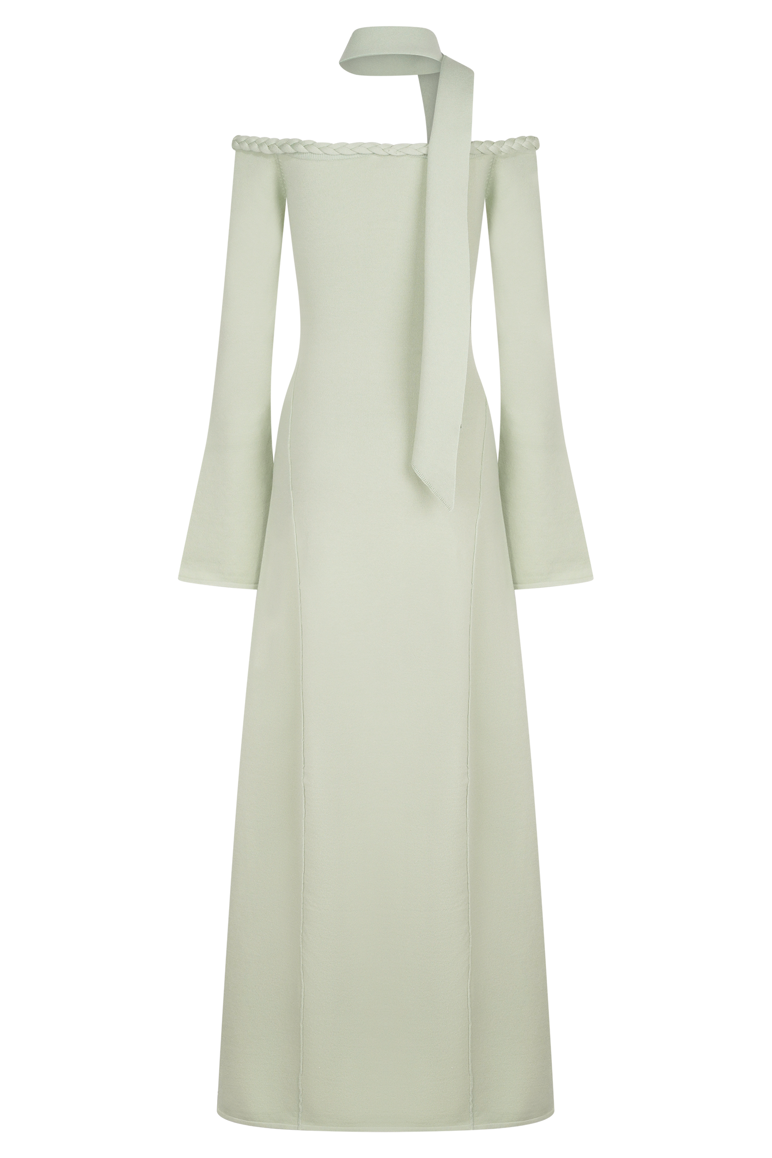 Heidi Strapless Knit Scarf Maxi Dress - Pastel Green