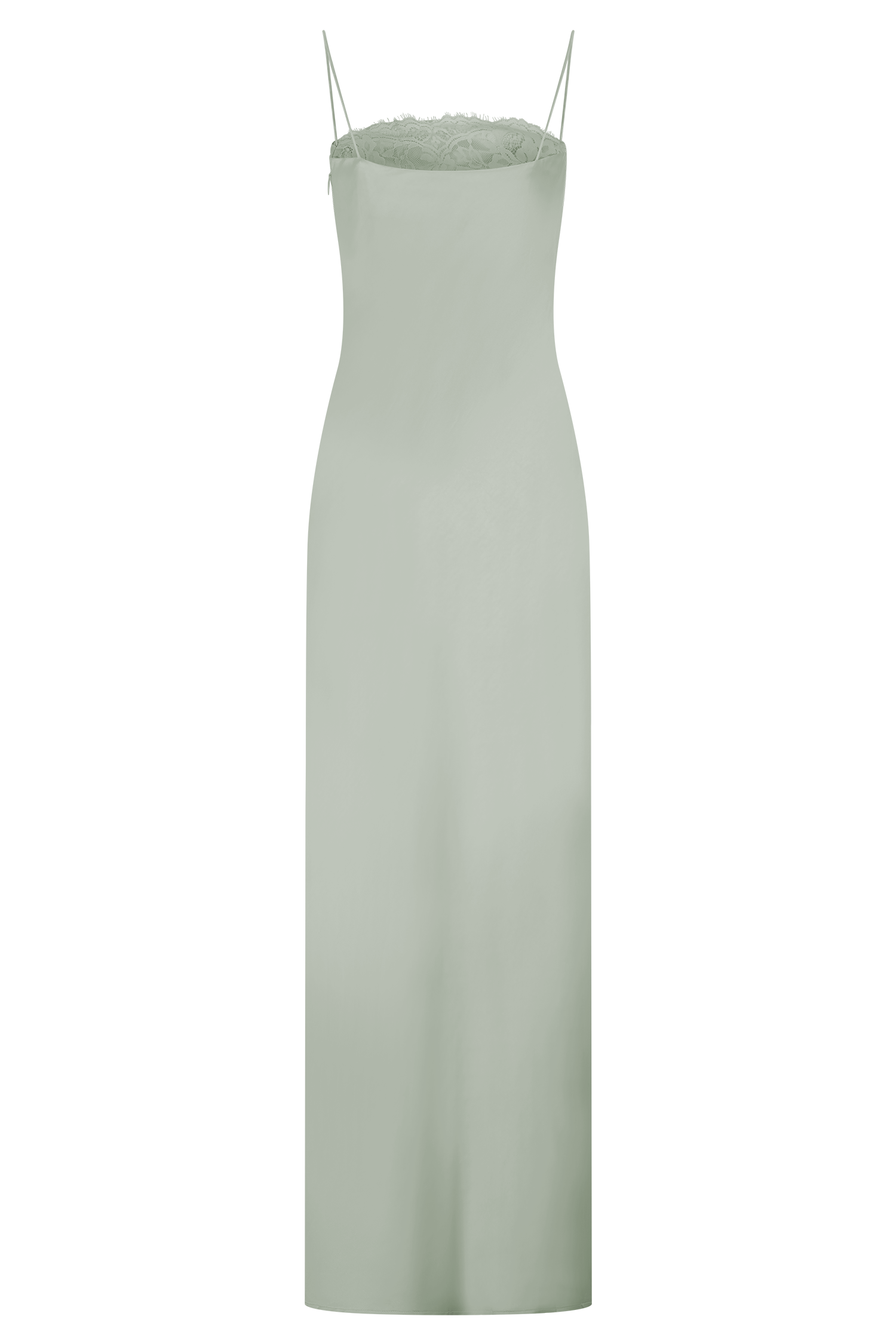 Isadora Lace & Satin Maxi Dress - Sage