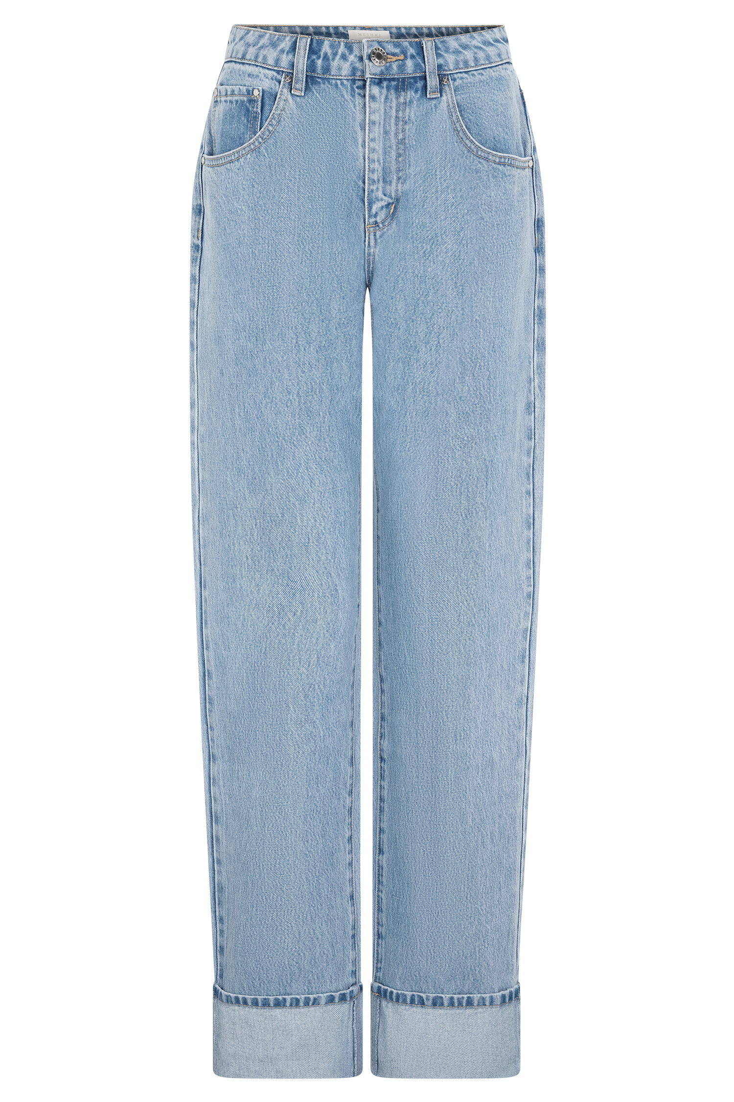 Kirralee Straight Leg Cuffed Jeans - Classic Blue