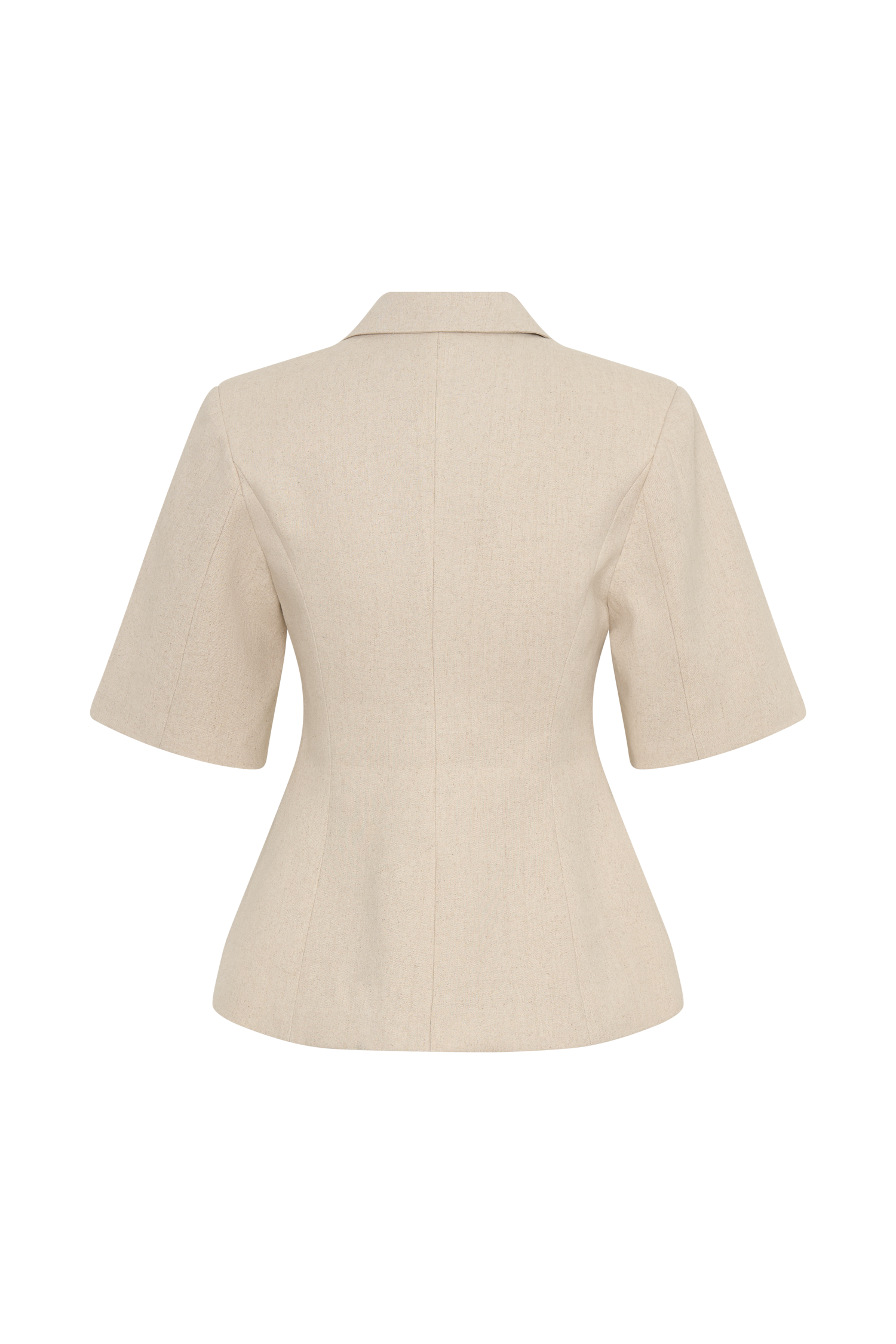 Martine Short Sleeve Linen Top - Natural