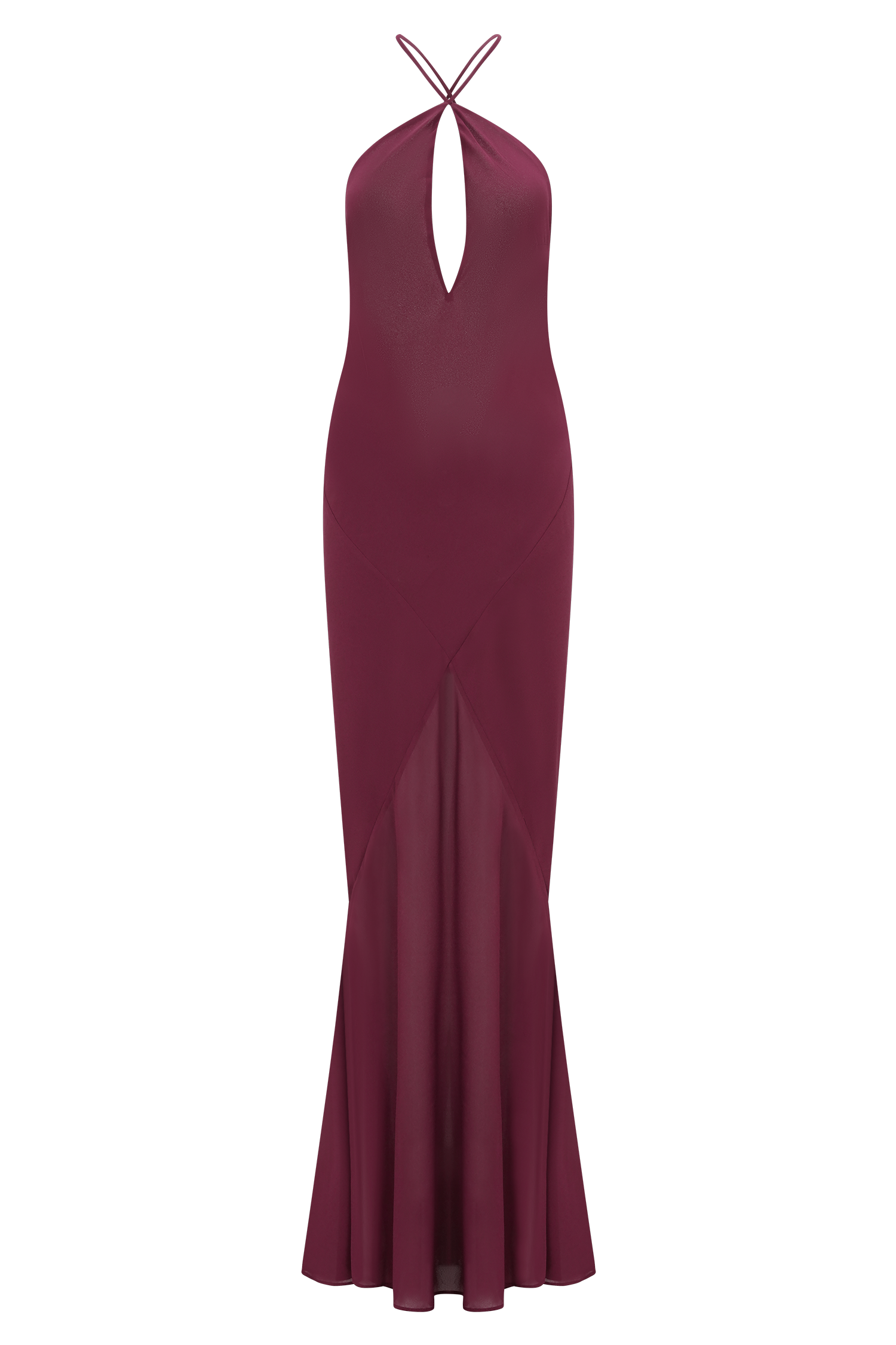 Nerea Slip Halter Maxi Dress - Cherry Red