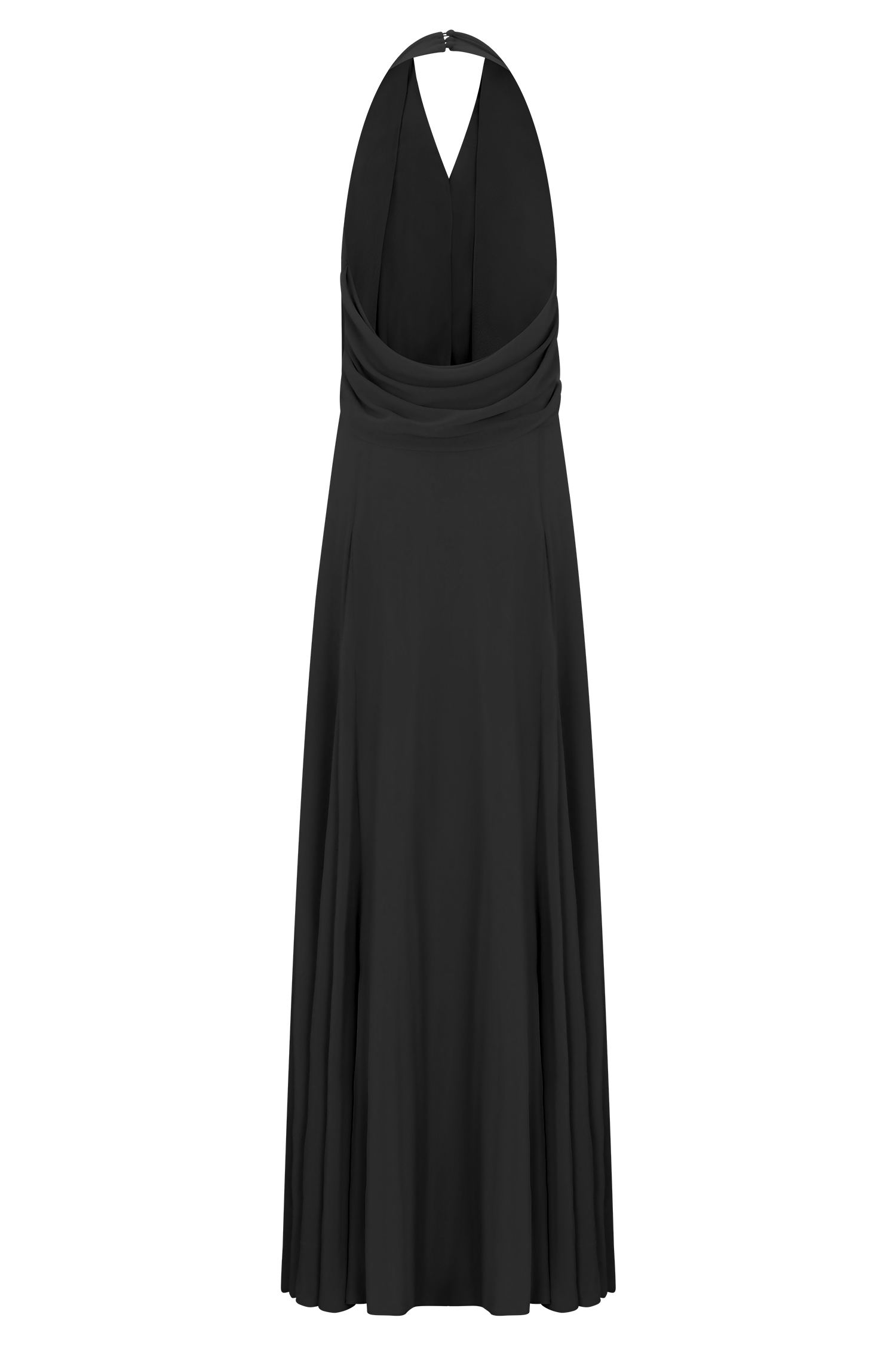 Santal Floral Chiffon Halter Maxi Dress - Black