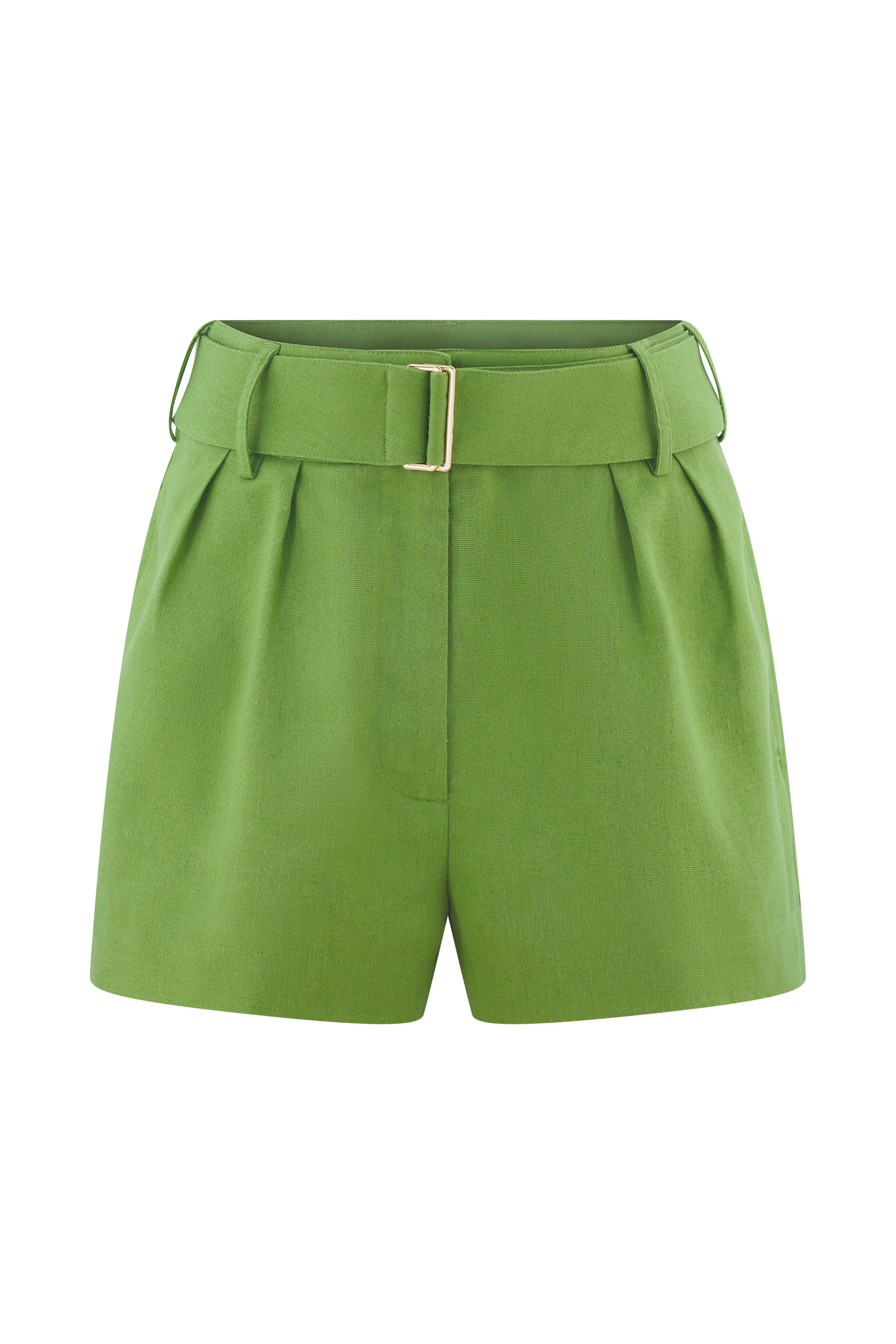 Scout Linen Belted Shorts - Green