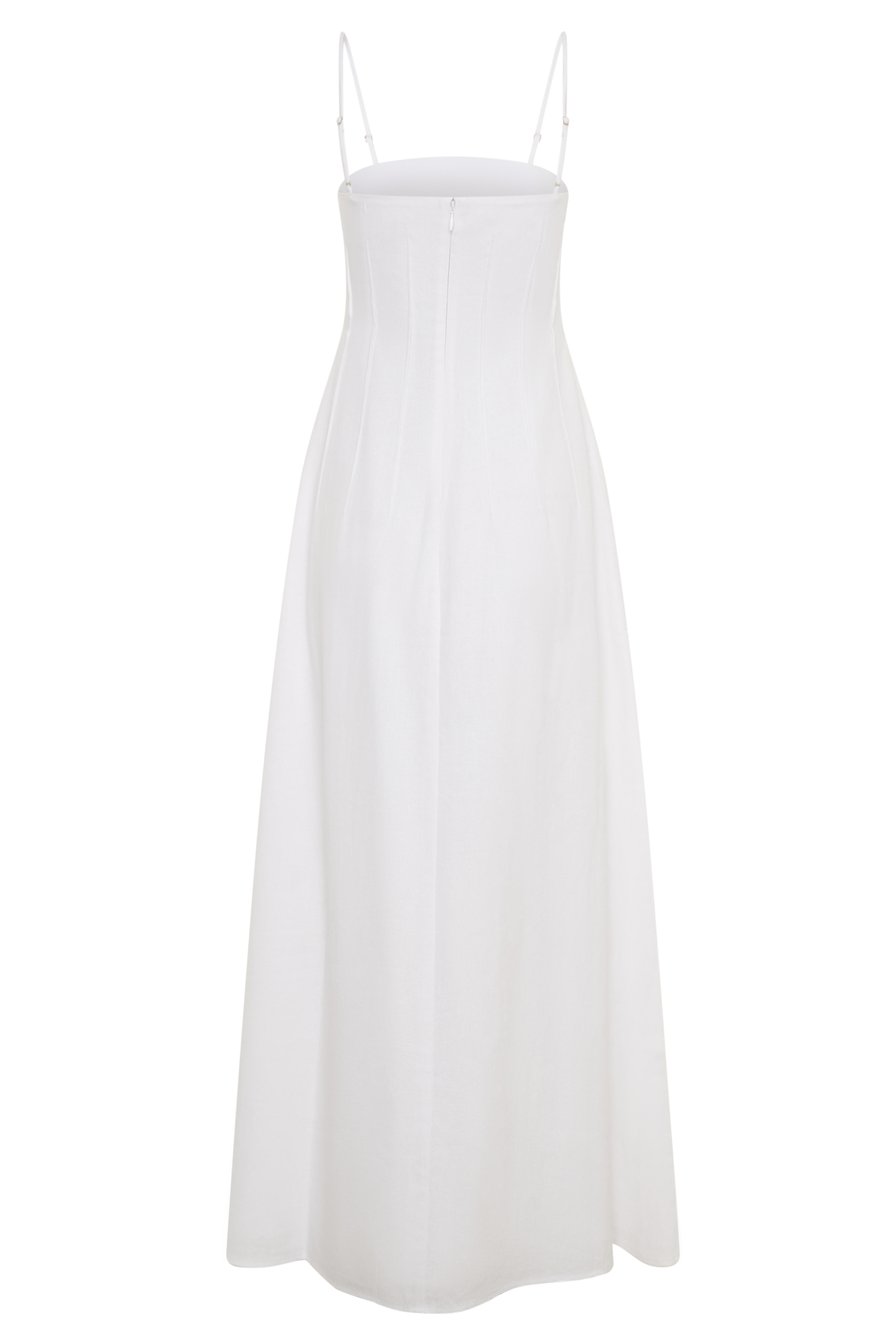 Sofie Pintuck Linen Maxi Dress - White