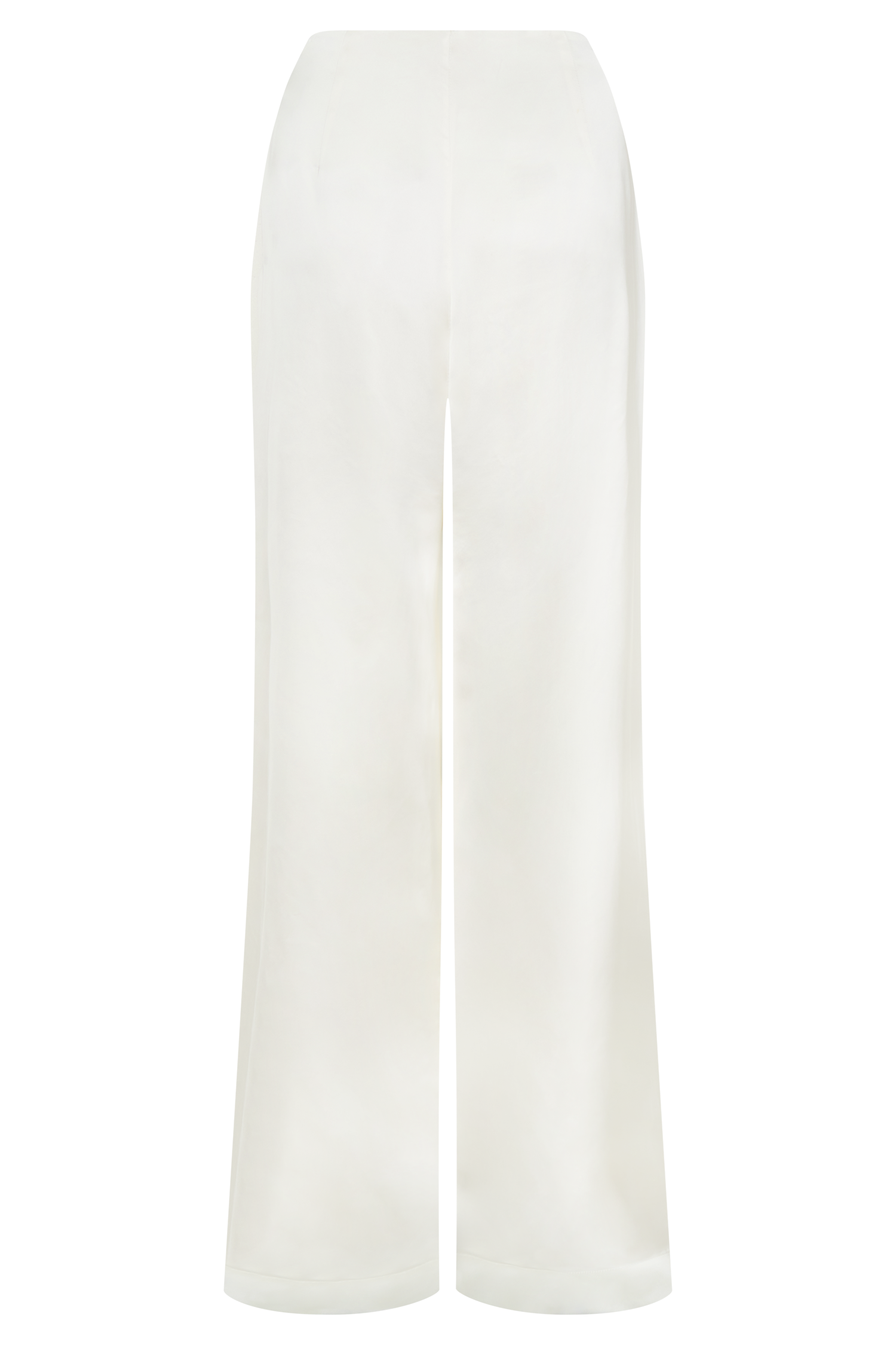 Sydney Straight Leg Satin Pants - Ivory