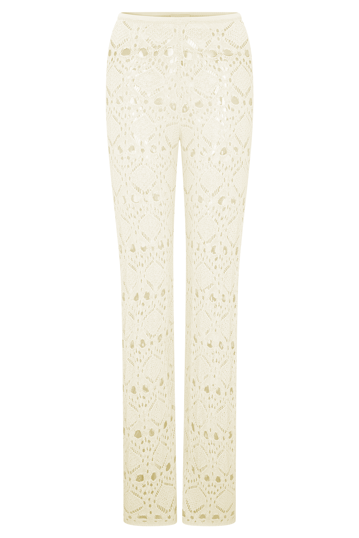 Trena Crochet Knit Pants - Ivory