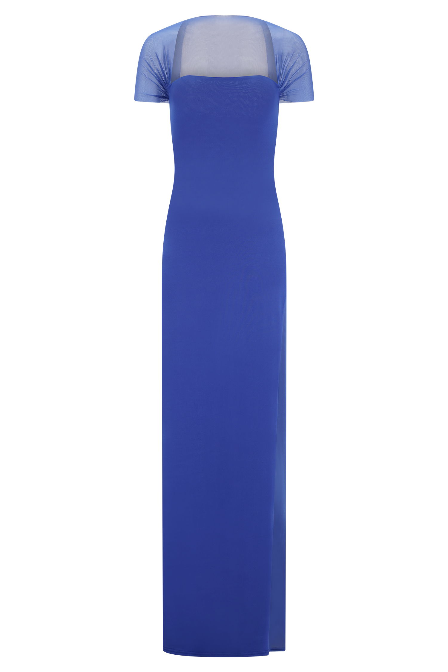 Wyatt Slinky And Mesh Maxi Dress - Cobalt Blue