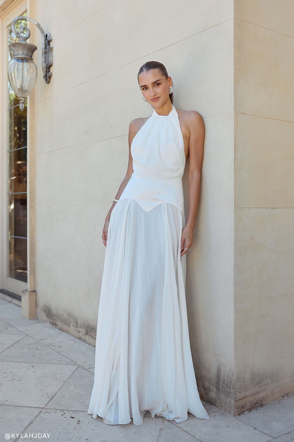 Susan Chiffon Halter Maxi Dress - Ivory